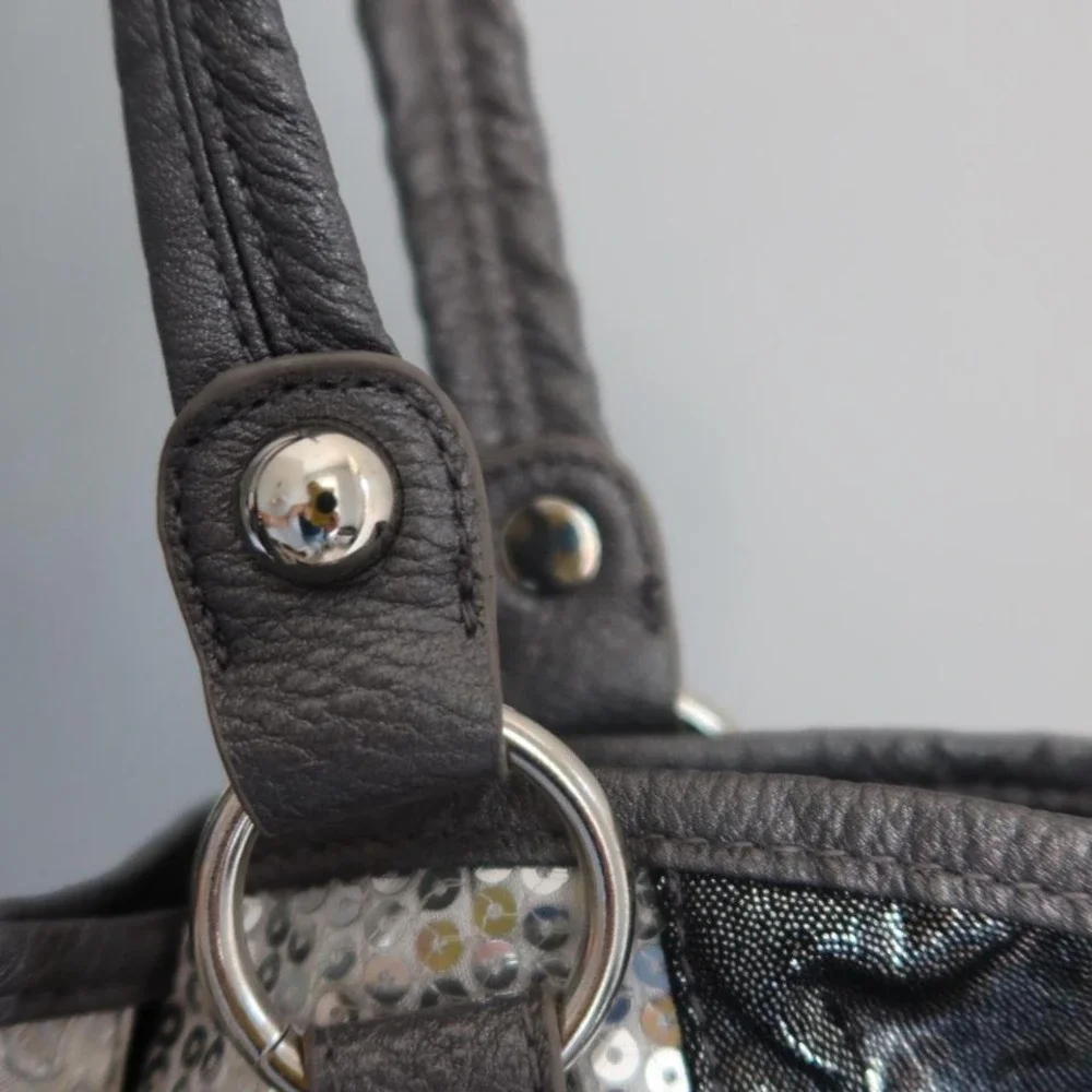 Silver Purse Bag Sparkly Glitter Sequin Glam Party - Picture 5 of 8